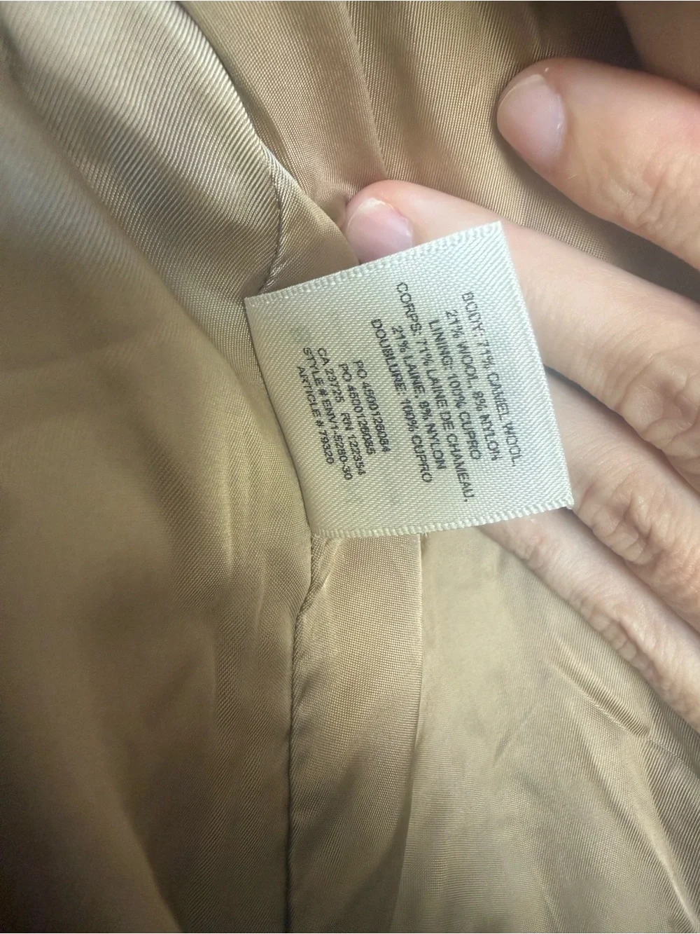 Aritzia babaton atelier slouch camel wool coat size 2 - Picture 13 of 13